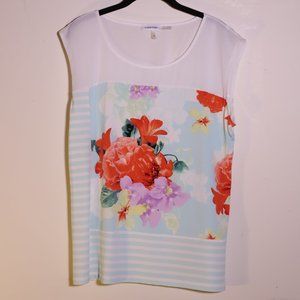 Calvin Klein Striped Floral Shirt: NEVER WORN!!!!
